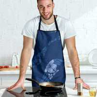 Aloha Hawaii Floral Tapa Apron Patchwork Navy - Polynesian Pride