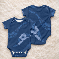 Aloha Hawaii Floral Tapa Baby Onesie Patchwork Navy