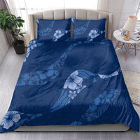 Aloha Hawaii Floral Tapa Bedding Set Patchwork Navy - Polynesian Pride