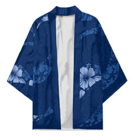Aloha Hawaii Floral Tapa Kimono Patchwork Navy - Polynesian Pride
