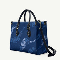 Aloha Hawaii Floral Tapa Leather Bag Patchwork Navy LT7 - Polynesian Pride
