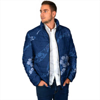 Aloha Hawaii Floral Tapa Padded Jacket Patchwork Navy LT7 - Polynesian Pride