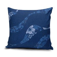 Aloha Hawaii Floral Tapa Pillow Cover Patchwork Navy - Polynesian Pride