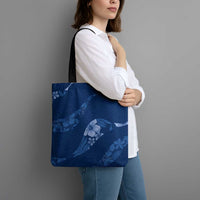 Aloha Hawaii Floral Tapa Tote Bag Patchwork Navy - Polynesian Pride