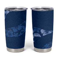 Aloha Hawaii Floral Tapa Tumbler Cup Patchwork Navy - Polynesian Pride