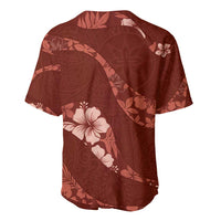 Aloha Hawaii Floral Tapa Baseball Jersey Patchwork Crimson LT7 - Polynesian Pride