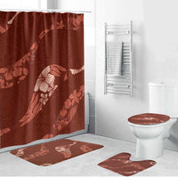 Aloha Hawaii Floral Tapa Bathroom Set Patchwork Crimson - Polynesian Pride