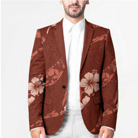 Aloha Hawaii Floral Tapa Blazer Patchwork Crimson LT7 - Polynesian Pride