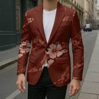 Aloha Hawaii Floral Tapa Blazer Patchwork Crimson LT7 - Polynesian Pride