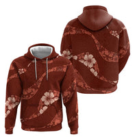 Aloha Hawaii Floral Tapa Hoodie Patchwork Crimson - Polynesian Pride