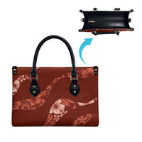 Aloha Hawaii Floral Tapa Leather Bag Patchwork Crimson - Polynesian Pride