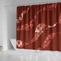 Aloha Hawaii Floral Tapa Shower Curtain Patchwork Crimson - Polynesian Pride