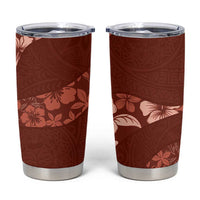 Aloha Hawaii Floral Tapa Tumbler Cup Patchwork Crimson - Polynesian Pride