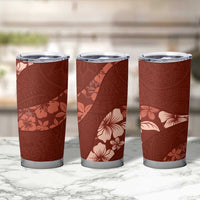 Aloha Hawaii Floral Tapa Tumbler Cup Patchwork Crimson - Polynesian Pride