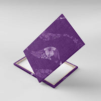 Aloha Hawaii Floral Tapa Canvas Wall Art Patchwork Violet LT7 With Frame Violet - Polynesian Pride