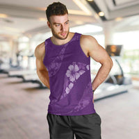 Aloha Hawaii Floral Tapa Men Tank Top Patchwork Violet LT7 Violet - Polynesian Pride