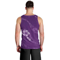 Aloha Hawaii Floral Tapa Men Tank Top Patchwork Violet LT7 - Polynesian Pride
