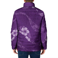 Aloha Hawaii Floral Tapa Padded Jacket Patchwork Violet LT7 - Polynesian Pride