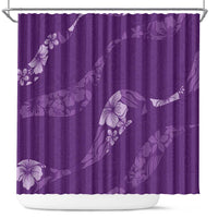 Aloha Hawaii Floral Tapa Shower Curtain Patchwork Violet LT7 Violet - Polynesian Pride