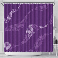Aloha Hawaii Floral Tapa Shower Curtain Patchwork Violet LT7 - Polynesian Pride