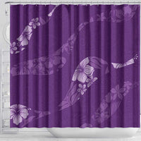 Aloha Hawaii Floral Tapa Shower Curtain Patchwork Violet LT7 - Polynesian Pride