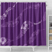 Aloha Hawaii Floral Tapa Shower Curtain Patchwork Violet LT7 - Polynesian Pride