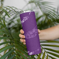 Aloha Hawaii Floral Tapa Skinny Tumbler Patchwork Violet - Polynesian Pride