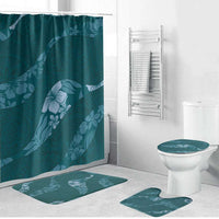 Aloha Hawaii Floral Tapa Bathroom Set Patchwork Teal - Polynesian Pride