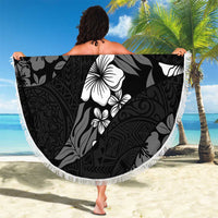 Aloha Hawaii Floral Tapa Beach Blanket Patchwork Charcoal - Polynesian Pride