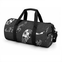Aloha Hawaii Floral Tapa Duffle Bag Patchwork Charcoal