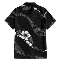Aloha Hawaii Floral Tapa Family Matching Short Sleeve Bodycon Dress and Hawaiian Shirt Patchwork Charcoal LT7 - Polynesian Pride