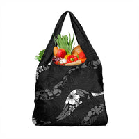 Aloha Hawaii Floral Tapa Grocery Bag Patchwork Charcoal - Polynesian Pride