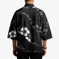 Aloha Hawaii Floral Tapa Kimono Patchwork Charcoal - Polynesian Pride