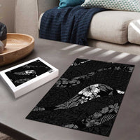 Aloha Hawaii Floral Tapa Puzzle Patchwork Charcoal LT7 - Polynesian Pride