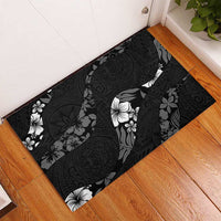 Aloha Hawaii Floral Tapa Rubber Doormat Patchwork Charcoal LT7 - Polynesian Pride