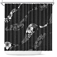 Aloha Hawaii Floral Tapa Shower Curtain Patchwork Charcoal LT7 Charcoal - Polynesian Pride