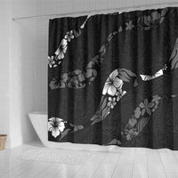 Aloha Hawaii Floral Tapa Shower Curtain Patchwork Charcoal LT7 - Polynesian Pride