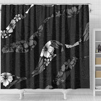 Aloha Hawaii Floral Tapa Shower Curtain Patchwork Charcoal LT7 - Polynesian Pride