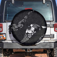 Aloha Hawaii Floral Tapa Spare Tire Cover Patchwork Charcoal - Polynesian Pride