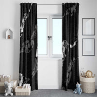 Aloha Hawaii Floral Tapa Window Curtain Patchwork Charcoal - Polynesian Pride