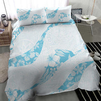 Aloha Hawaii Floral Tapa Bedding Set Patchwork Turquoise - Polynesian Pride