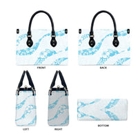 Aloha Hawaii Floral Tapa Leather Bag Patchwork Turquoise LT7 - Polynesian Pride