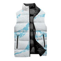 Aloha Hawaii Floral Tapa Sleeveless Puffer Jacket Patchwork Turquoise LT7 - Polynesian Pride