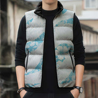 Aloha Hawaii Floral Tapa Sleeveless Puffer Jacket Patchwork Turquoise LT7 - Polynesian Pride