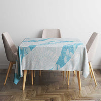 Aloha Hawaii Floral Tapa Tablecloth Patchwork Turquoise - Polynesian Pride