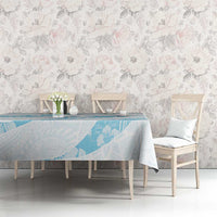 Aloha Hawaii Floral Tapa Tablecloth Patchwork Turquoise - Polynesian Pride