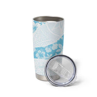 Aloha Hawaii Floral Tapa Tumbler Cup Patchwork Turquoise - Polynesian Pride