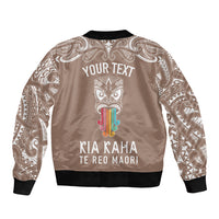 personalised-kia-kaha-te-reo-maori-sleeve-zip-bomber-jacket-hei-tiki-mix-koru-brown