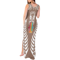 personalised-kia-kaha-te-reo-maori-tank-maxi-dress-hei-tiki-mix-koru-brown