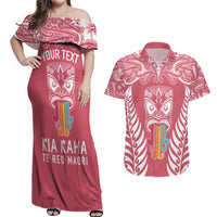 personalised-kia-kaha-te-reo-maori-couples-matching-off-shoulder-maxi-dress-and-hawaiian-shirt-hei-tiki-mix-koru-pink